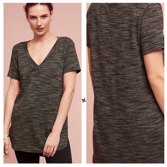 Anthropologie Tops - Anthropologie Cloth & Stone Melange V Neck T Shirt